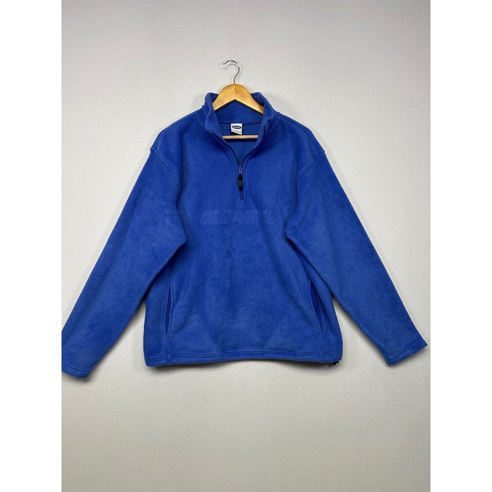 Y2K Gorpcore Retro Old Navy Mens Large Blue Quarter Zip Fleece Pullover